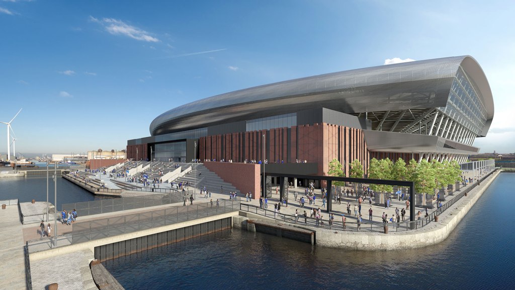 An AI image of Everton's new stadium